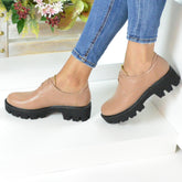 Pantofi Casual Dama din Piele Naturala,Violeta,bej